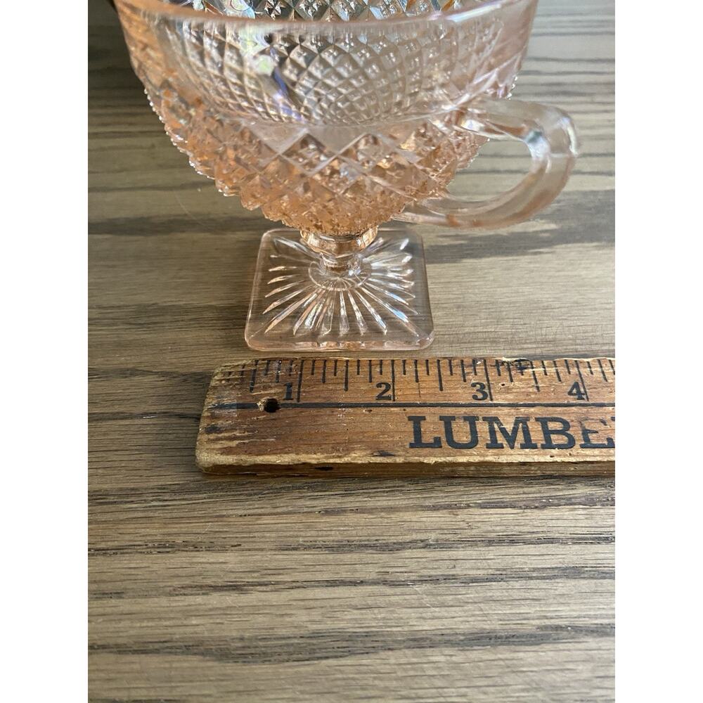Vintage Pink Glass Sugar Bowl ‘Miss America’ Anchor Hocking Diamond Pattern - Picture 5 of 6